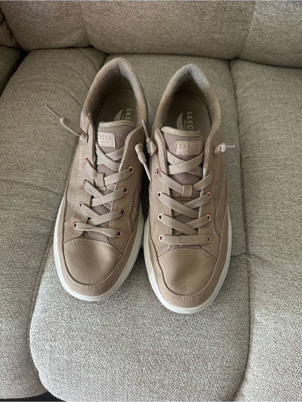 Skechers Women's Taupe Slip-On Sneakers - Picture 3 of 3